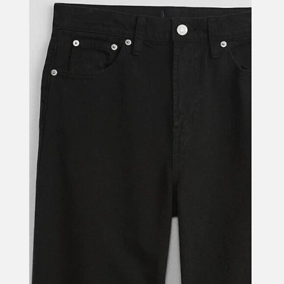 GAP High Rise Wide-Leg Black Wash Raw Hem Jeans Plus Size 35/20 - Picture 6 of 9